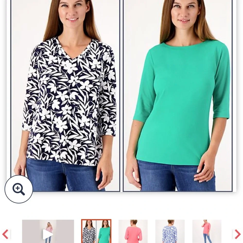 Denim & Co (set of 2) favorite jersey tops - Picture 1 of 13